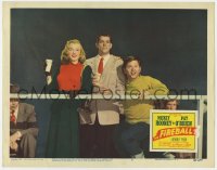 9b264 FIREBALL LC #5 1950 James Brown between sexy young Marilyn Monroe & Mickey Rooney at game!