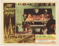 9b266 FIRST SPACESHIP ON VENUS LC #5 1962 four astronauts inside ship with Earth shown in window!
