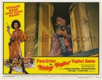 9b284 FRIDAY FOSTER LC #8 1976 close up of Pam Grier with camera in window, great border art!