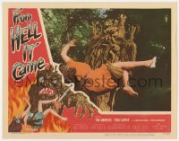9b285 FROM HELL IT CAME LC 1957 best close up of wacky tree monster carrying girl!