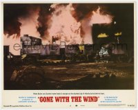 9b311 GONE WITH THE WIND LC #2 R1968 Clark Gable & Vivien Leigh fleeing burning Atlanta!