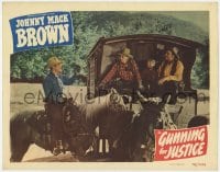 9b326 GUNNING FOR JUSTICE LC #6 1948 Johnny Mack Brown greets Hatton, Max Terhune & dummy Elmer!