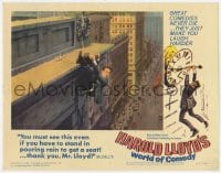 9b335 HAROLD LLOYD'S WORLD OF COMEDY LC #1 1962 classic image hanging from ledge of building!
