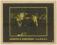 9b385 ILLEGAL LC #6 1955 close up of Edward G. Robinson & Albert Dekker in car, film noir!