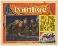 9b407 IVANHOE LC #7 1952 Robert Taylor, Joan Fontaine, Finlay Currie & Felix Aylmer on balcony!