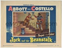 9b408 JACK & THE BEANSTALK LC #8 1952 Lou Costello on stairs fighting giant Buddy Baer!