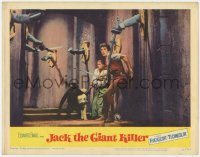 9b409 JACK THE GIANT KILLER LC #8 1962 Kerwin Mathews & Judi Meredith dodging the hall of swords!