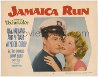 9b411 JAMAICA RUN LC #2 1953 romantic close up of Ray Milland & sexy Arlene Dahl embracing!
