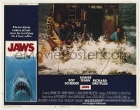 9b414 JAWS LC #8 1975 Roy Scheider, Robert Shaw & Richard Dreyfuss need a bigger boat, Spielberg!