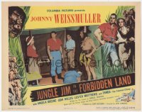 9b427 JUNGLE JIM IN THE FORBIDDEN LAND LC 1951 Johnny Weissmuller held at gunpoint in tent!