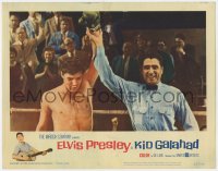 9b436 KID GALAHAD LC #8 1962 great close up of Elvis Presley declared the winner in boxing match!