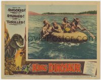 9b440 KING DINOSAUR LC #6 1955 two couples in boat try to escape the monster, cool border art!