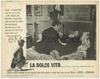 9b452 LA DOLCE VITA LC #8 R1966 Federico Fellini, Marcello Mastroianni & Anouk Aimee on bed!