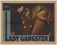 9b461 LADY GANGSTER LC 1942 Roland Drew points gun as Jackie Gleason tries to break down the door!