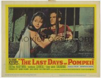 9b478 LAST DAYS OF POMPEII LC #2 1960 c/u of Christine Kaufmann with Steve Reeves behind bars!