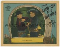 9b499 LAW OF THE RANGE LC 1928 close up of Tim McCoy in death struggle with his brother!