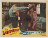 9b500 LAW OF THE SADDLE LC 1943 sheriff Reed Howes ducks and Bob Livingston punches Fuzzy St. John!