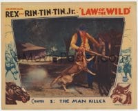 9b501 LAW OF THE WILD chapter 1 LC 1934 color Rin Tin Tin Jr. in inset AND border art, Man Killer!