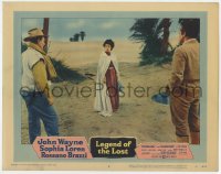 9b511 LEGEND OF THE LOST LC #8 1957 Sophia Loren in love triangle with John Wayne & Rossano Brazzi!