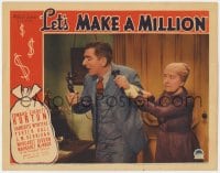 9b513 LET'S MAKE A MILLION LC 1936 Margaret Seddon pulls Edward Everett Horton away from phone!