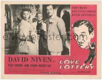 9b537 LOVE LOTTERY LC 1956 c/u of surprised David Niven & Anne Vernon at their wedding!