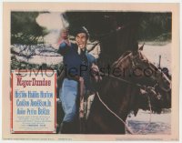 9b546 MAJOR DUNDEE LC 1965 Sam Peckinpah, best c/u of Charlton Heston on horse firing his gun!