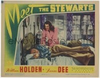 9b571 MEET THE STEWARTS LC 1942 pretty Frances Dee tries to wake sleeping William Holden!