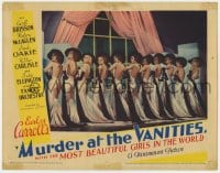 9b597 MURDER AT THE VANITIES LC 1934 Earl Carroll, 11 beautiful girls lined up in backless dresses!