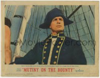 9b600 MUTINY ON THE BOUNTY LC #5 1962 best portrait of Marlon Brando as Fletcher Christian on ship!