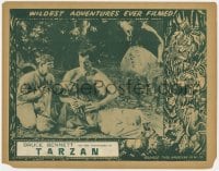 9b612 NEW ADVENTURES OF TARZAN LC R1940s close up of Bruce Bennett holding wounded friend!