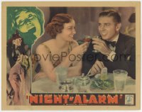 9b619 NIGHT ALARM LC 1934 c/u of happy Bruce Cabot & pretty Judith Allen toasting at nightclub!