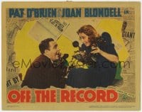9b634 OFF THE RECORD LC 1939 great c/u of newspaper reporters Pat O'Brien & Joan Blondell on phone!