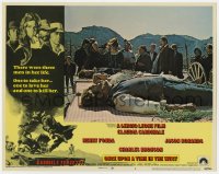 9b639 ONCE UPON A TIME IN THE WEST LC #4 1968 Sergio Leone, Cardinale looks at bodies on tables!