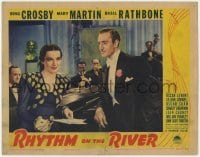 9b710 RHYTHM ON THE RIVER LC 1940 Basil Rathbone in tuxedo smiles at pretty Lillian Cornell!