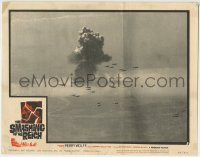 9b790 SMASHING OF THE REICH LC #2 1962 far shot of World War II airplanes high over explosion!