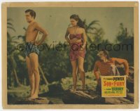 9b798 SON OF FURY LC 1942 John Carradine watches barely-dressed Tyrone Power & sexy Gene Tierney!