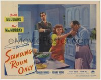 9b811 STANDING ROOM ONLY LC #4 1944 Fred MacMurray watches Young kiss maid Paulette Goddard's hand!
