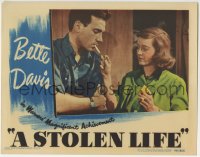 9b817 STOLEN LIFE LC 1946 close up of Bette Davis lighting Dane Clark's cigarette with a match!
