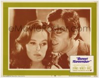 9b835 SWEET NOVEMBER LC #4 1968 romantic close up of Sandy Dennis & Anthony Newley, classic!