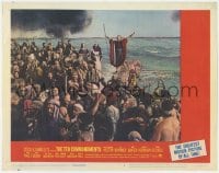 9b854 TEN COMMANDMENTS LC #6 R1966 Charlton Heston as Moses about to part the Red Sea, DeMille!