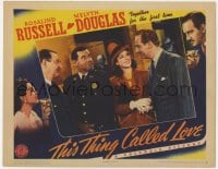 9b873 THIS THING CALLED LOVE LC 1941 Rosalind Russell & Melvyn Douglas shake hands & smile!