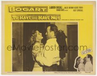 9b893 TO HAVE & HAVE NOT LC #6 R1956 c/u of Humphrey Bogart & Lauren Bacall in intense embrace!