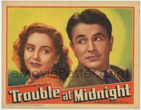 9b906 TROUBLE AT MIDNIGHT LC 1937 best portrait of Noah Beery Jr. & Kay Hughes back to back!