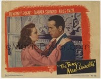 9b913 TWO MRS. CARROLLS LC #7 1947 best close up of Humphrey Bogart & Barbara Stanwyck!