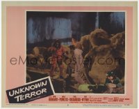 9b926 UNKNOWN TERROR LC #2 1957 great image of monster attacking top stars in the Cave of Death!