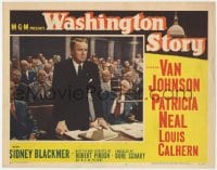 9b953 WASHINGTON STORY LC #4 1952 c/u of Van Johnson speaking into microphone in Washington D.C.!