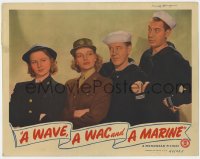 9b955 WAVE A WAC & A MARINE LC 1944 uniformed Elyse Knox & Ann Gillis with two sailors!