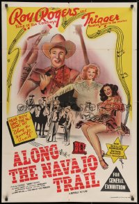9c369 ALONG THE NAVAJO TRAIL Aust 1sh 1945 Roy Rogers, Trigger, pretty Dale Evans, Gabby Hayes!