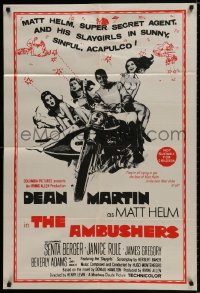 9c370 AMBUSHERS Aust 1sh 1968 different Deseta art of Dean Martin as Matt Helm, sexy Janice Rule!