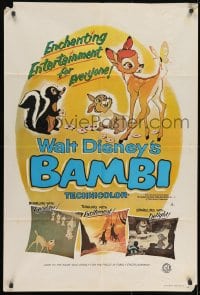 9c374 BAMBI Aust 1sh R1979 Walt Disney cartoon deer classic, he's with Thumper, Flower & owl!